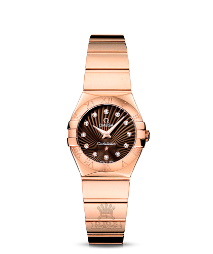 Omega Constellation Watch 123.50.24.60.63.002 24 mm Pink gold Case Brown (chocolate) Dial