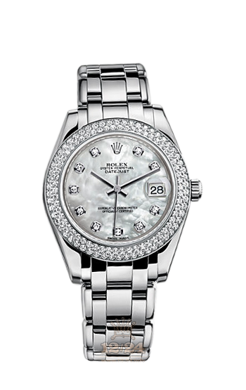 Rolex Pearlmaster Watch 81339-0010 34 mm White gold Case White Dial