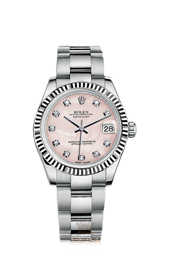 Rolex Datejust Watch 178274-0040 31 mm Steel / White gold Case Pink Dial
