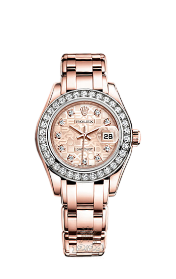 Rolex Pearlmaster Watch 80285-0018 29 mm Pink gold Case Pink Dial