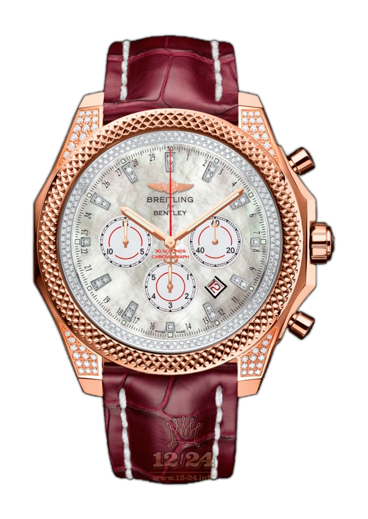 Breitling Breitling for Bentley Watch R25368AP/A757/750P/R20BA.1 49 mm Red gold Case White Silver Dial