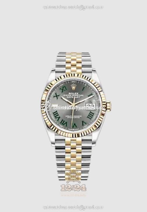 Rolex Datejust Watch 126233-0035 36 mm Stainless steel Yellow gold Case Gray Dial