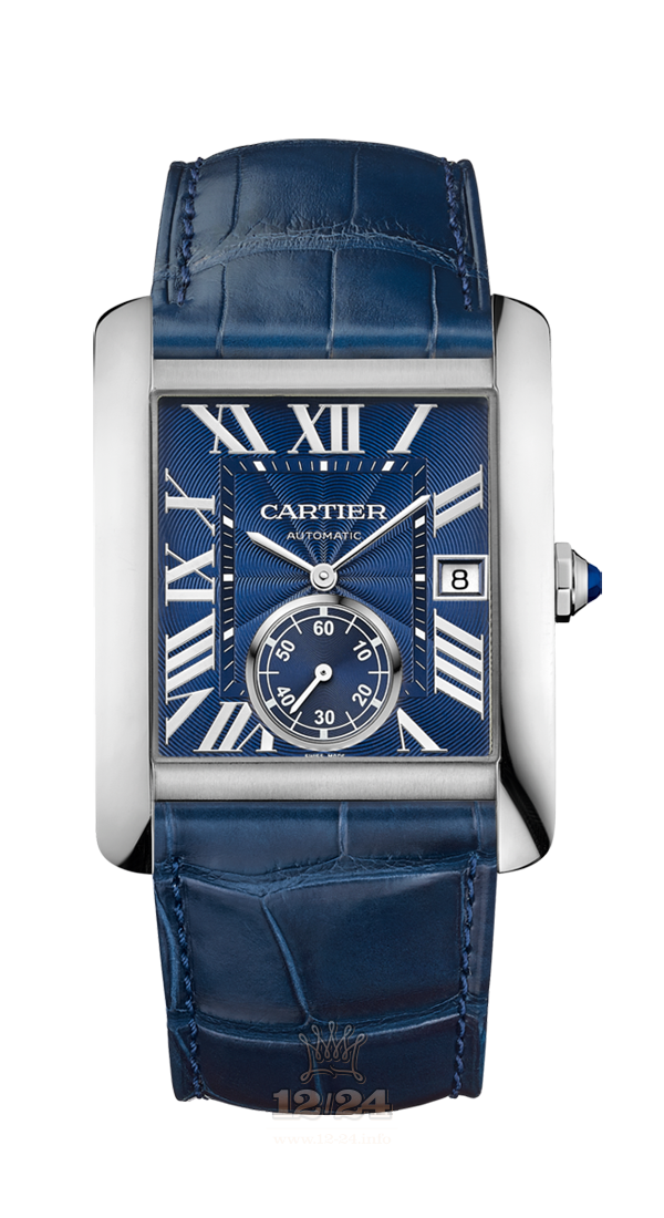 Cartier Tank Watch WSTA0010 44 mm Stainless steel Case Dark blue Dial