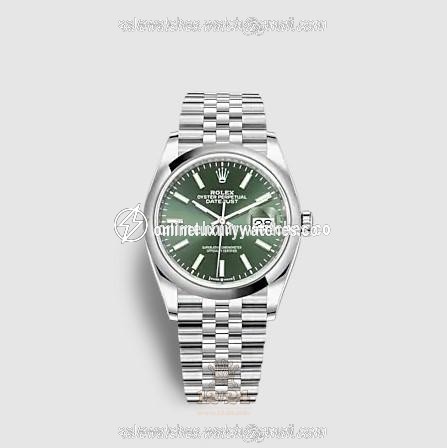 Rolex Datejust Watch 126200-0023 36 mm Stainless steel Case Green Dial