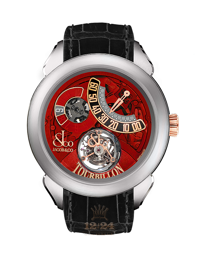 Jacob & Co Grand Complication Masterpieces Watch PT510.24.NS.PR.A 43 mm Pink gold Titanium Case Red Dial