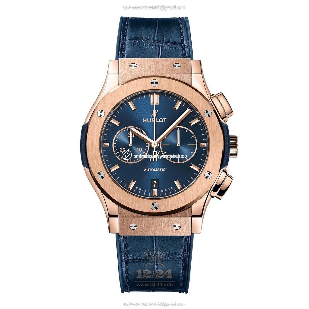 Hublot Classic Fusion Watch 541.OX.7180.LR 42 mm Pink gold Case Dark blue Dial