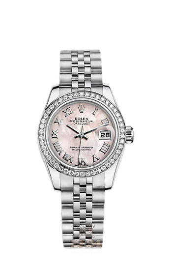 Rolex Lady-Datejust Watch 179384-0033 26 mm Steel / White gold Case Pink Dial