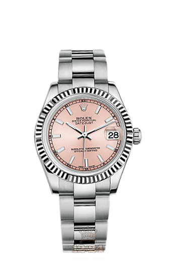 Rolex Datejust Watch 178274-0027 31 mm Steel / White gold Case Pink Dial