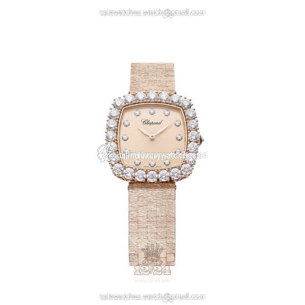 Chopard L Heure du Diamant Watch 10A386-5107 30 mm Pink gold Case Beige Dial