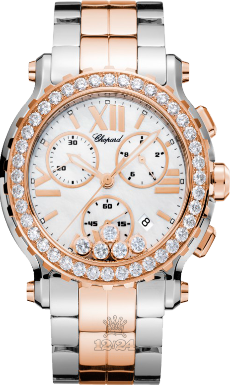 Chopard Happy Diamonds Watch 288506-6002 42 mm Steel / Pink gold Case White Dial