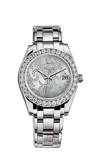 Rolex Pearlmaster Watch 81299-0009 34 mm White gold Case Gray Silver Dial