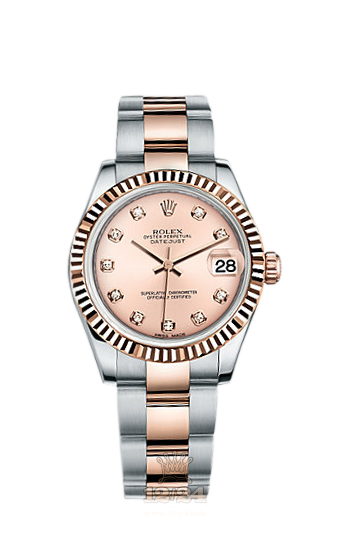 Rolex Lady-Datejust Watch 178271-0045 31 mm Steel / Pink gold Case Pink Dial
