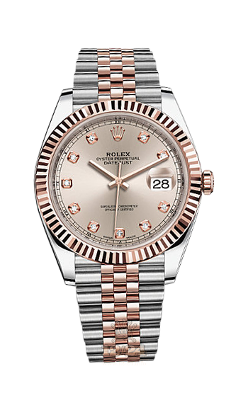 Rolex Datejust Watch 126331-0008 41 mm Steel / Pink gold Case Golden Pink Dial