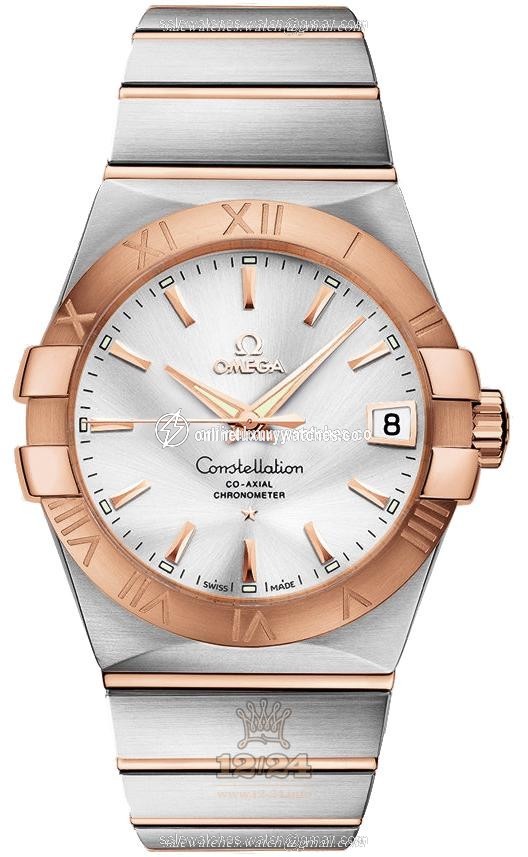 Omega Constellation Watch 123.20.38.21.02.001 38 mm Steel / Pink gold Case Silver Dial