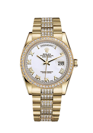 Rolex Day-Date Watch 118348-0151 36 mm Yellow gold Case White Dial