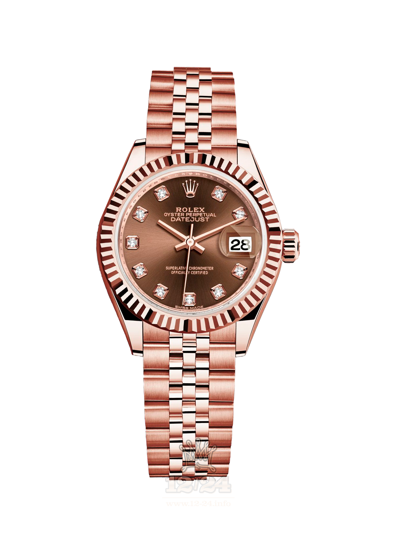 Rolex Datejust Watch 279175-0010 28 mm Pink gold Case Brown (chocolate) Dial
