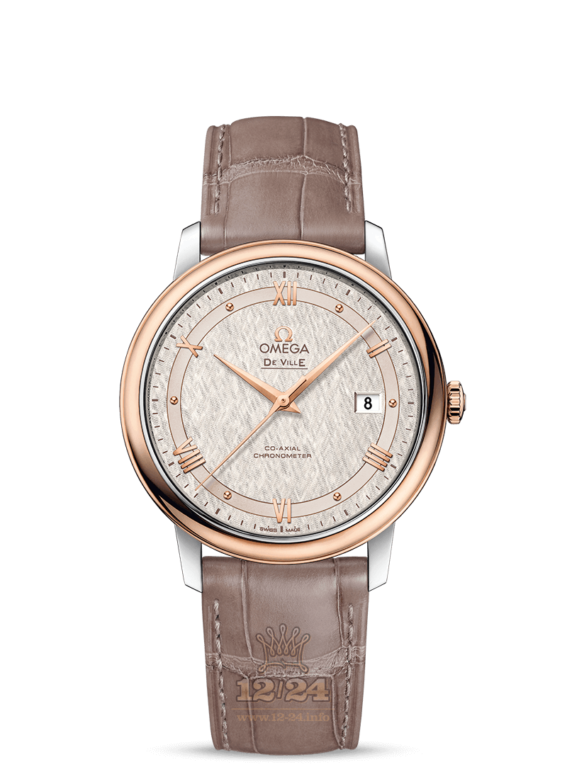 Omega Prestige Watch 424.23.40.20.02.003 40 mm Steel / Pink gold Case Silver Dial