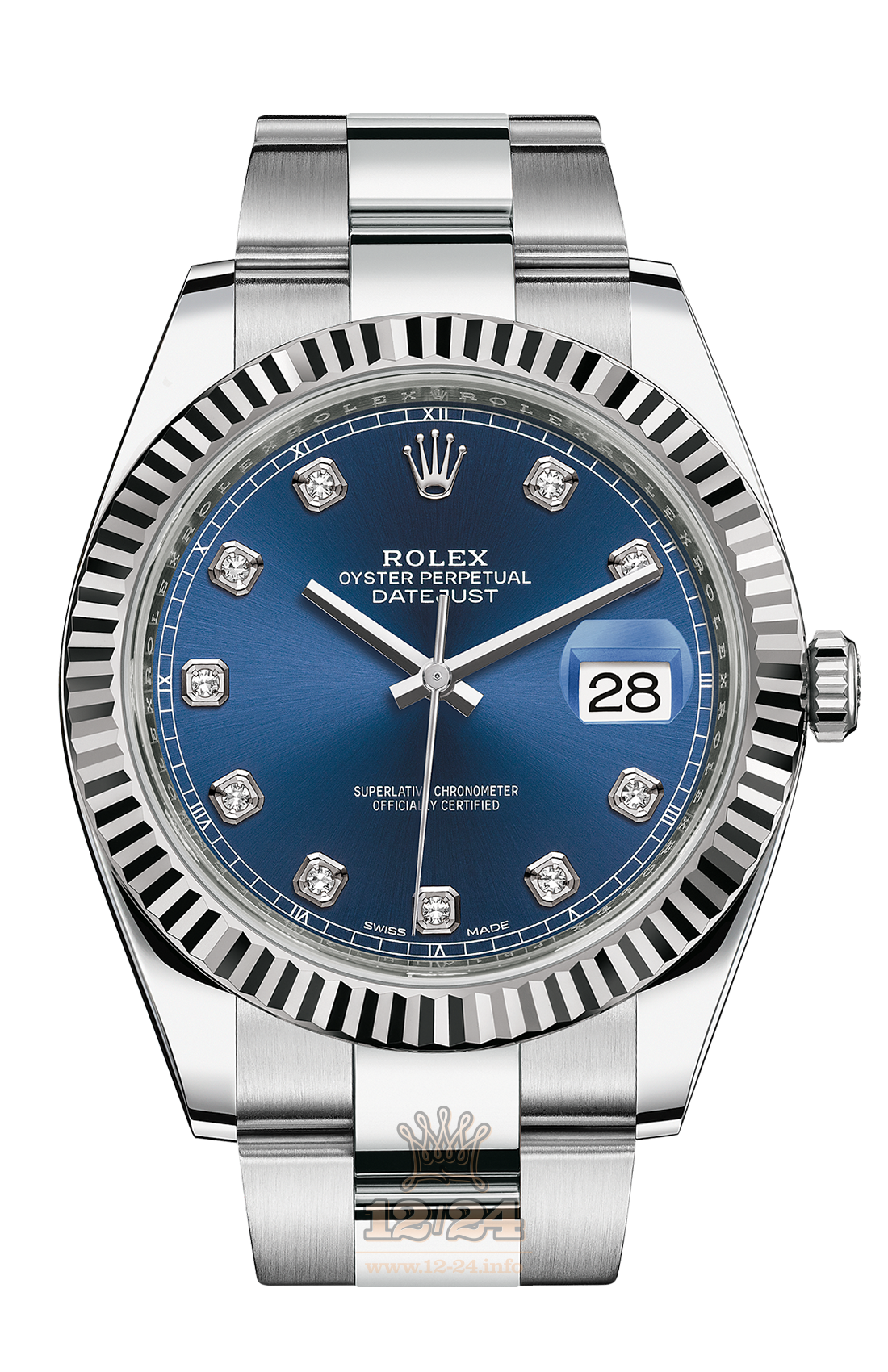 Rolex Datejust Watch 126334-0015 41 mm Steel / White gold Case Dark blue Dial