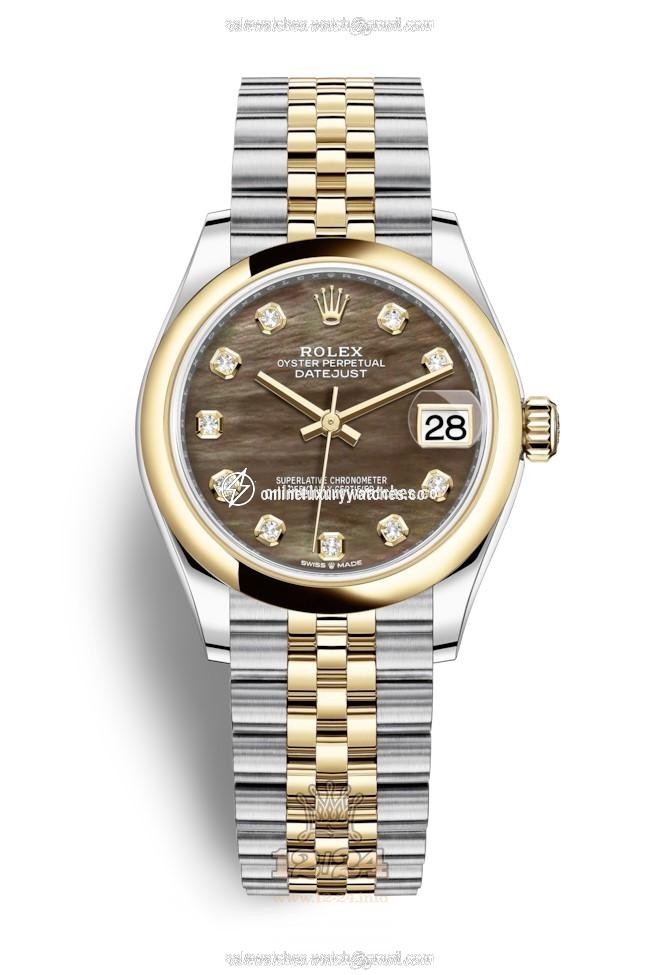 Rolex Datejust Watch 278243-0024 31 mm Stainless steel Yellow gold Case Black Dial