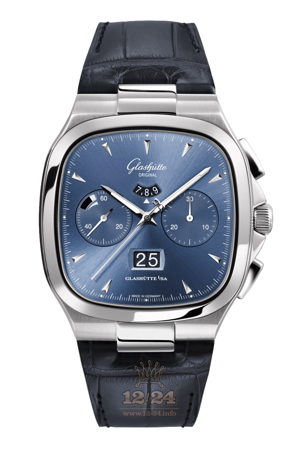 Glashutte Vintage Watch 1-37-02-03-02-50 40 mm Stainless steel Case Dark blue Dial