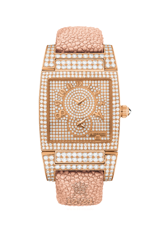 de Grisogono Uno Women Watch UW-DF-S36 Pink gold Case Silver Golden Dial