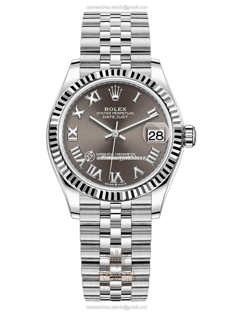 Rolex Datejust Watch 278274-0022 31 mm Stainless steel White gold Case Gray Dial