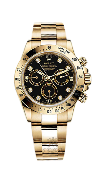 Rolex Cosmograph Daytona Watch 116528-0031 40 mm Yellow gold Case Black Dial