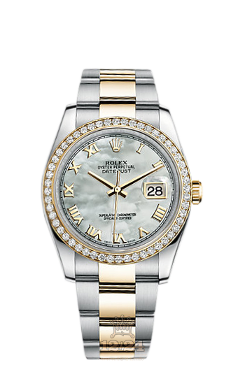 Rolex Datejust Watch 116243-0026 36 mm Steel / Yellow gold Case White Dial