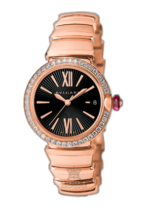 Bvlgari Lvcea Watch 102260 LUP33BGDGD 33 mm Pink gold Case Black Dial