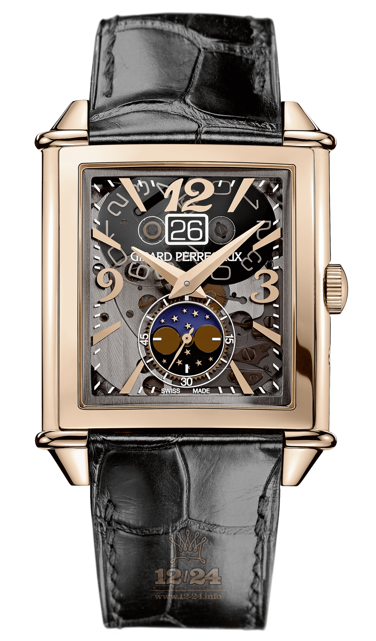 Girard Perregaux Vintage 1945 Watch 25882-52-222-BB6B 36 mm Pink gold Case Gray Dial