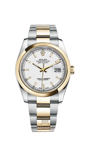 Rolex Datejust Watch 116203-0124 36 mm Steel / Yellow gold Case White Dial