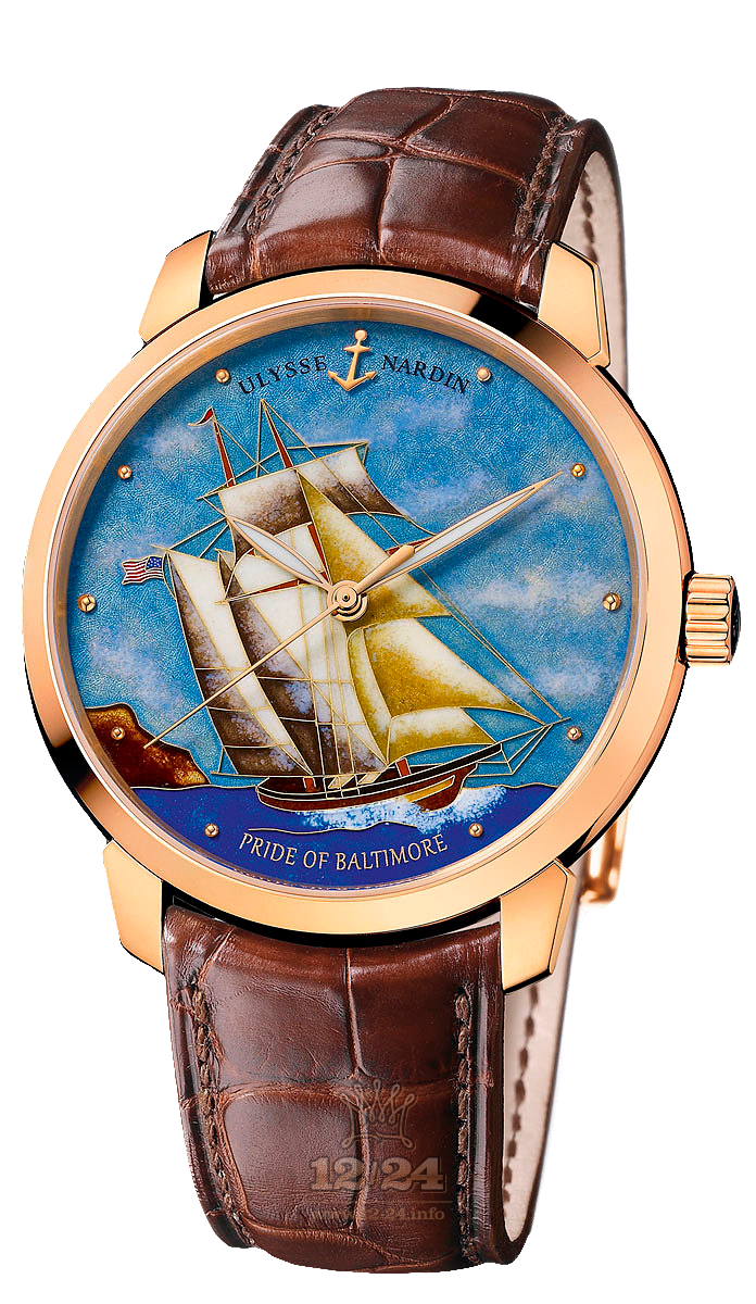 Ulysse Nardin Classic Watch 8156-111-2/BALT 40 mm Pink gold Case Painted Dial