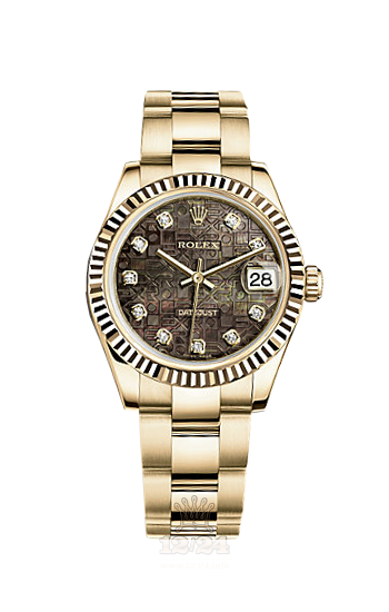 Rolex Datejust Watch 178278-0075 31 mm Yellow gold Case Black Dial