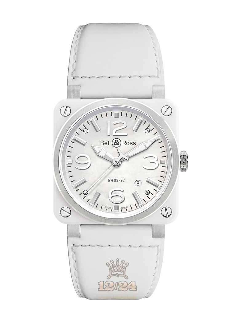 Bell & Ross Instruments Watch BR0392-WH-C/SCA 42 mm Stainless steel Case White Dial