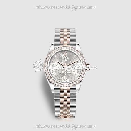 Rolex Datejust Watch 278381rbr-0032 31 mm Stainless steel Pink gold Case Gray Silver Painted Dial
