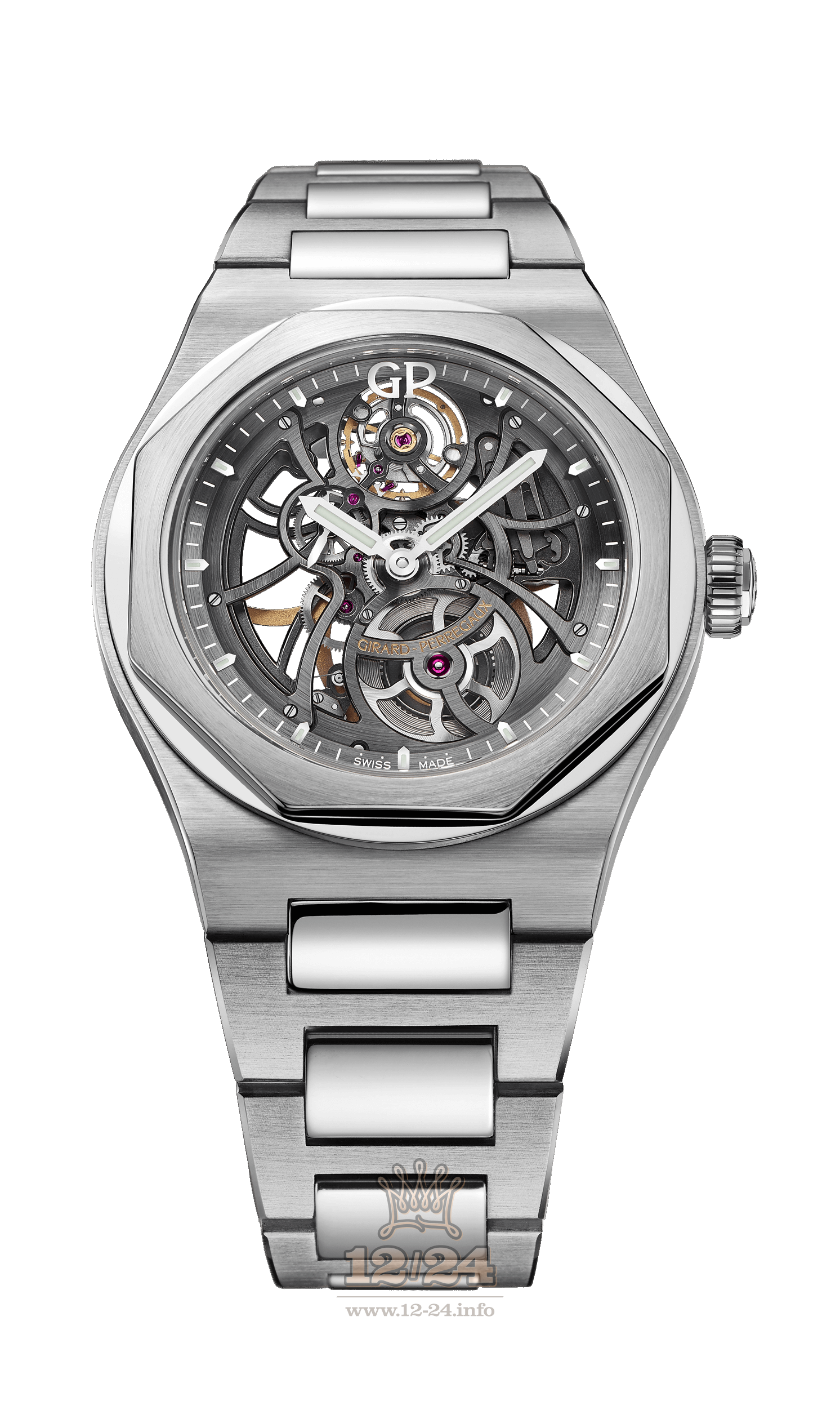 Girard Perregaux Laureato Watch 81015-11-001-11A Stainless steel Case Gray Dial