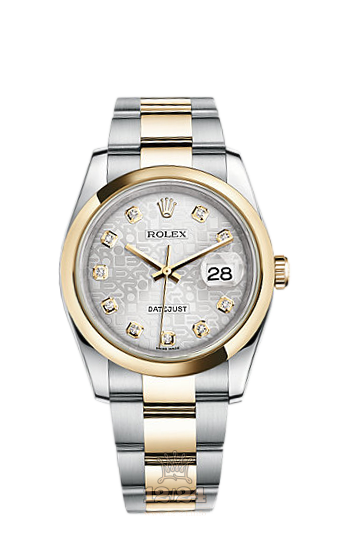 Rolex Datejust Watch 116203-0132 36 mm Steel / Yellow gold Case Silver Dial