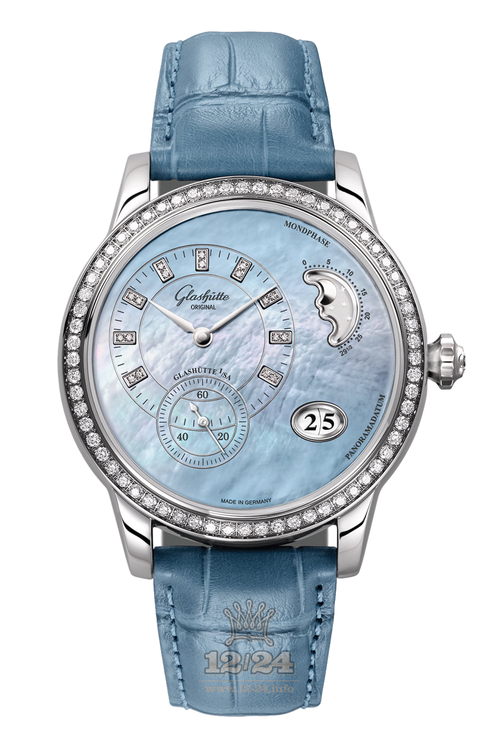 Glashutte Ladies Watch 1-90-12-03-12-02 39 mm Stainless steel Case Blue Dial