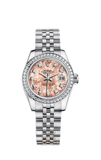 Rolex Lady-Datejust Watch 179384-0009 26 mm Steel / White gold Case Pink Dial