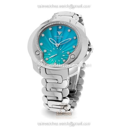 Franc Vila Tribute To Ladies Watch 80Q.SS.SL.VER 41 mm Stainless steel Case Blue Green Dial