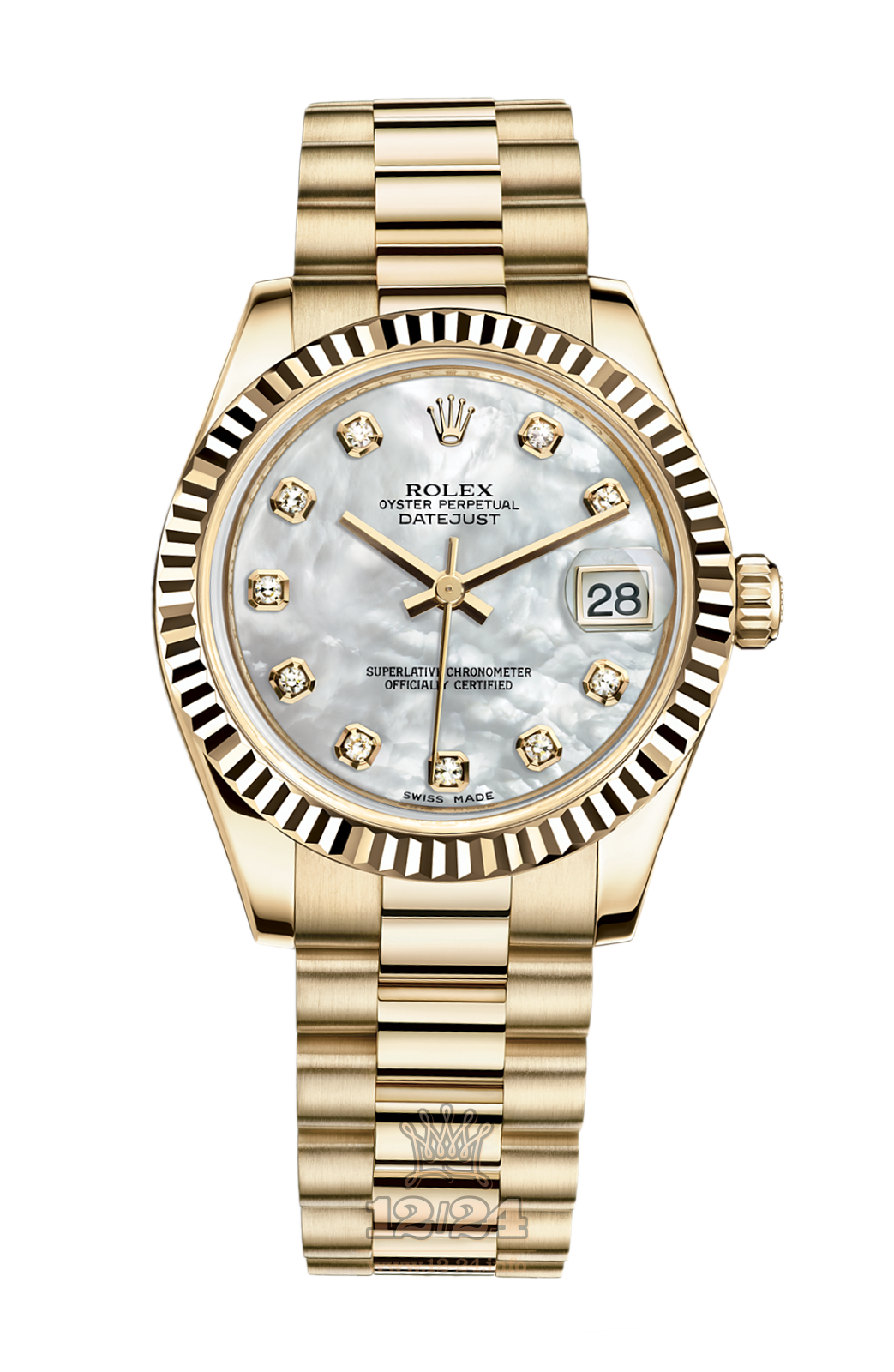 Rolex Lady-Datejust Watch 178278-0010 31 mm Yellow gold Case White Dial