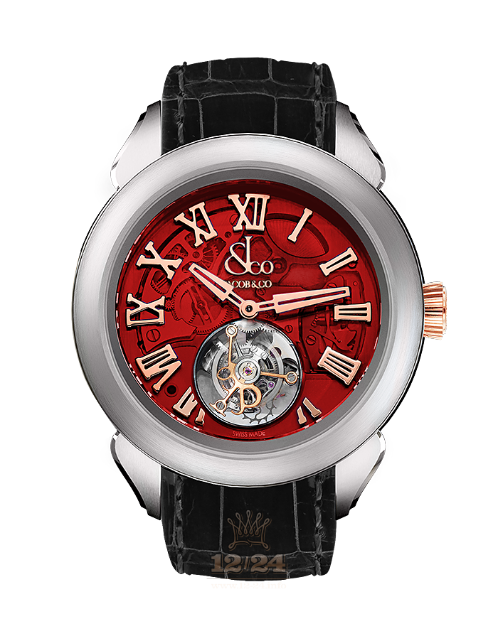 Jacob & Co Grand Complication Masterpieces Watch PT520.24.NS.QR.A 43 mm Pink gold Titanium Case Red Dial