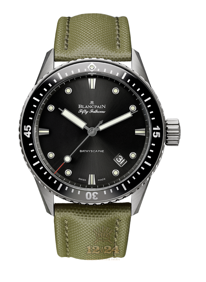 Blancpain Fifty Fathoms Watch 5000-1230-K52A 43 mm Titanium Case Black Dial