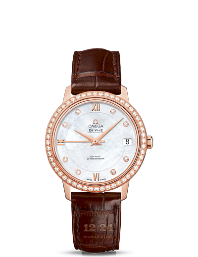 Omega Prestige Watch 424.58.33.20.55.001 33 mm Pink gold Case White Dial