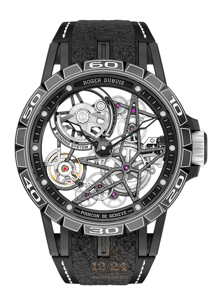 Roger Dubuis Excalibur Watch RDDBEX0705 45 mm Titanium DLC coating Case Black Dark blue Dial