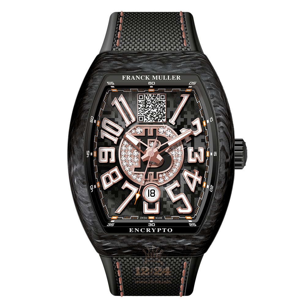 Franck Muller Vanguard Watch V 45 SC DT BTC CD1P 43 mm Titanium Carbon Case Black Dial