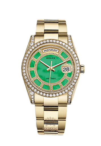 Rolex Day-Date Watch 118388-0148 36 mm Yellow gold Case Green Dial