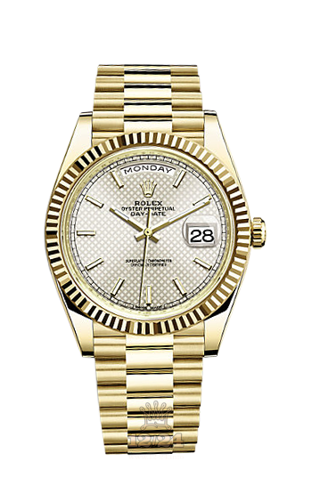 Rolex Day-Date Watch 228238-0008 40 mm Yellow gold Case Silver Dial