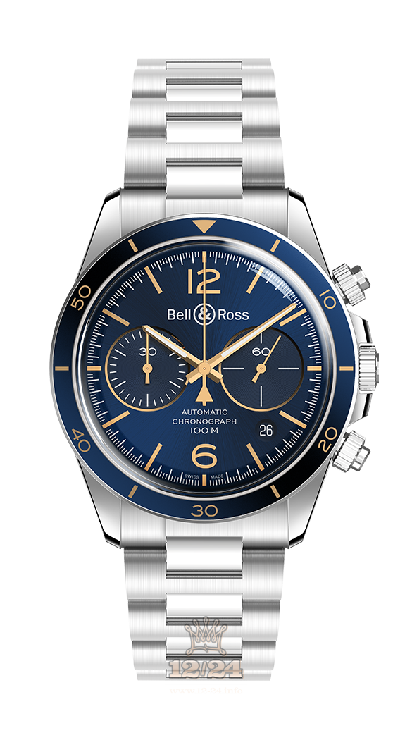 Bell & Ross Vintage Watch BRV294-BU-G-ST/SST 41 mm Stainless steel Case Dark blue Dial