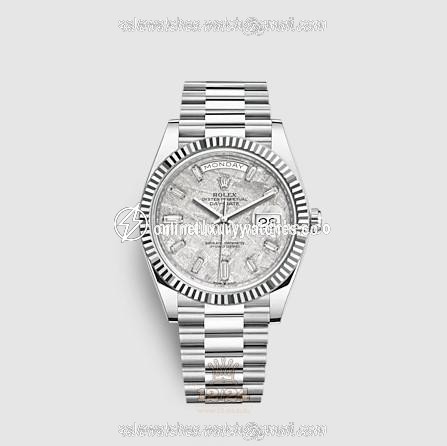 Rolex Day-Date Watch 228236-0011 40 mm Platinum Case Gray Dial